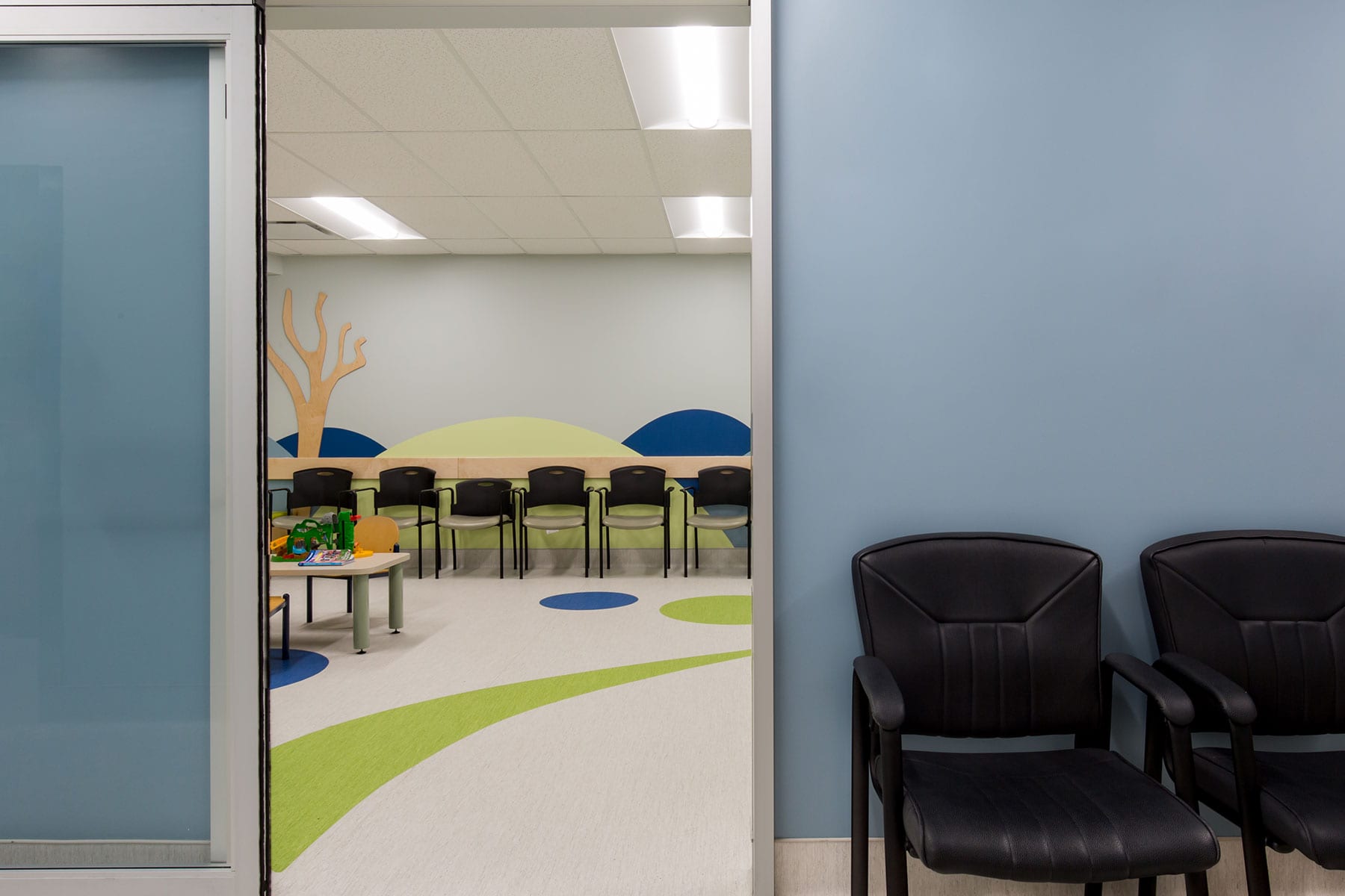 Healthcare renovation project for BC Children's women's hospital - waiting room, confidential intake area for patients